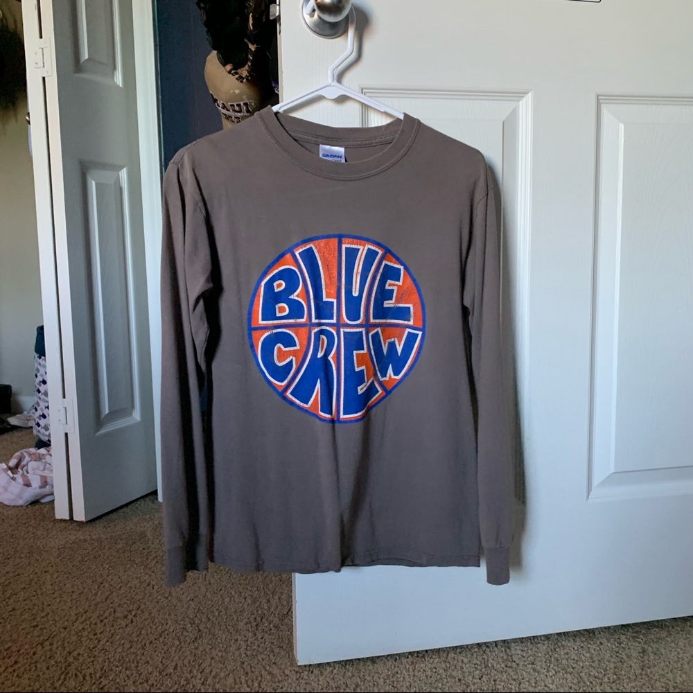 Dirt Color Blue Crew basketball Long Sleeve